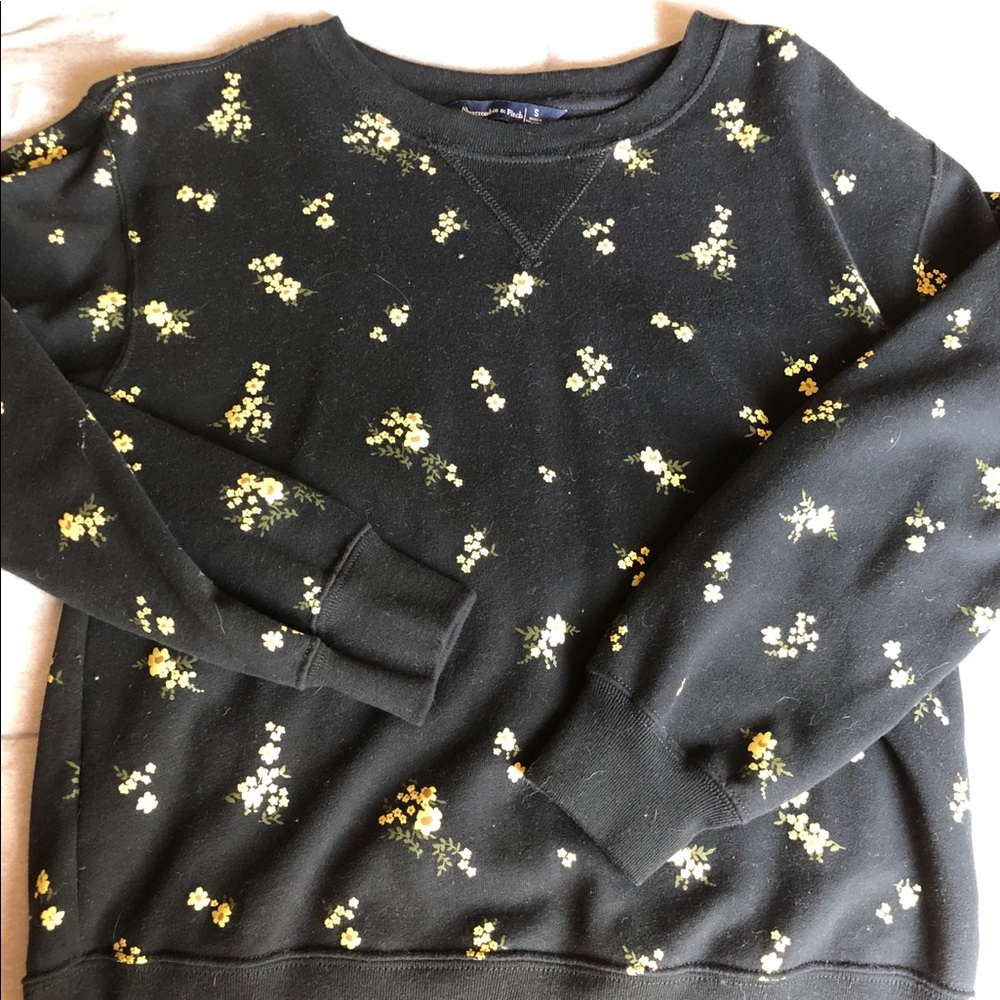 Abercrombie Black Floral Sweatshirt
